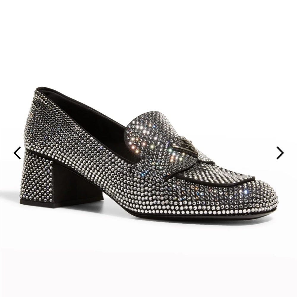 authentic Prada crystal loafer shoes size 9 39  FABULOUS statement piece!